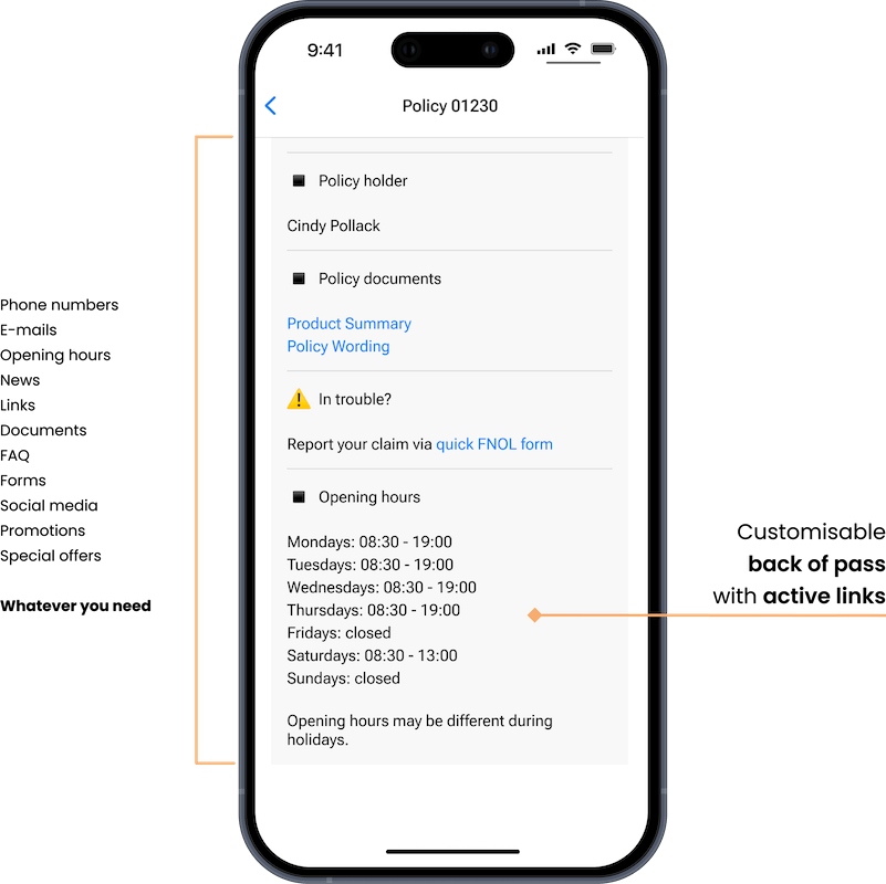 Insurance Pass reverse layout